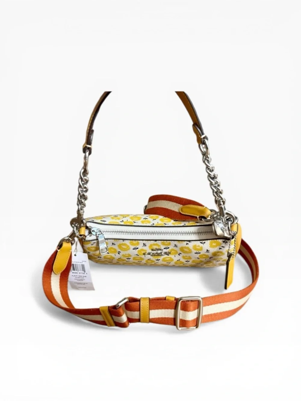 ✨ Coach Teri Shoulder Bag Floral Print Silver Chalk Buttercup NWT ✨ - Picture 8 of 16